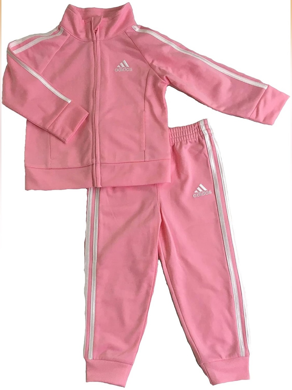 adidas Pink Girls Zip Jacket & Jogger Set